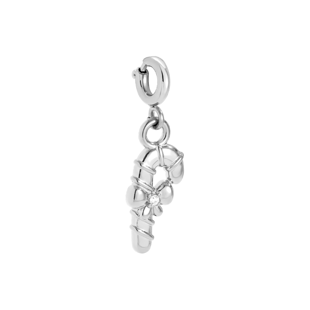 1.7cm Spring Clasp One Diamond Cane Edelstahl Pendant    