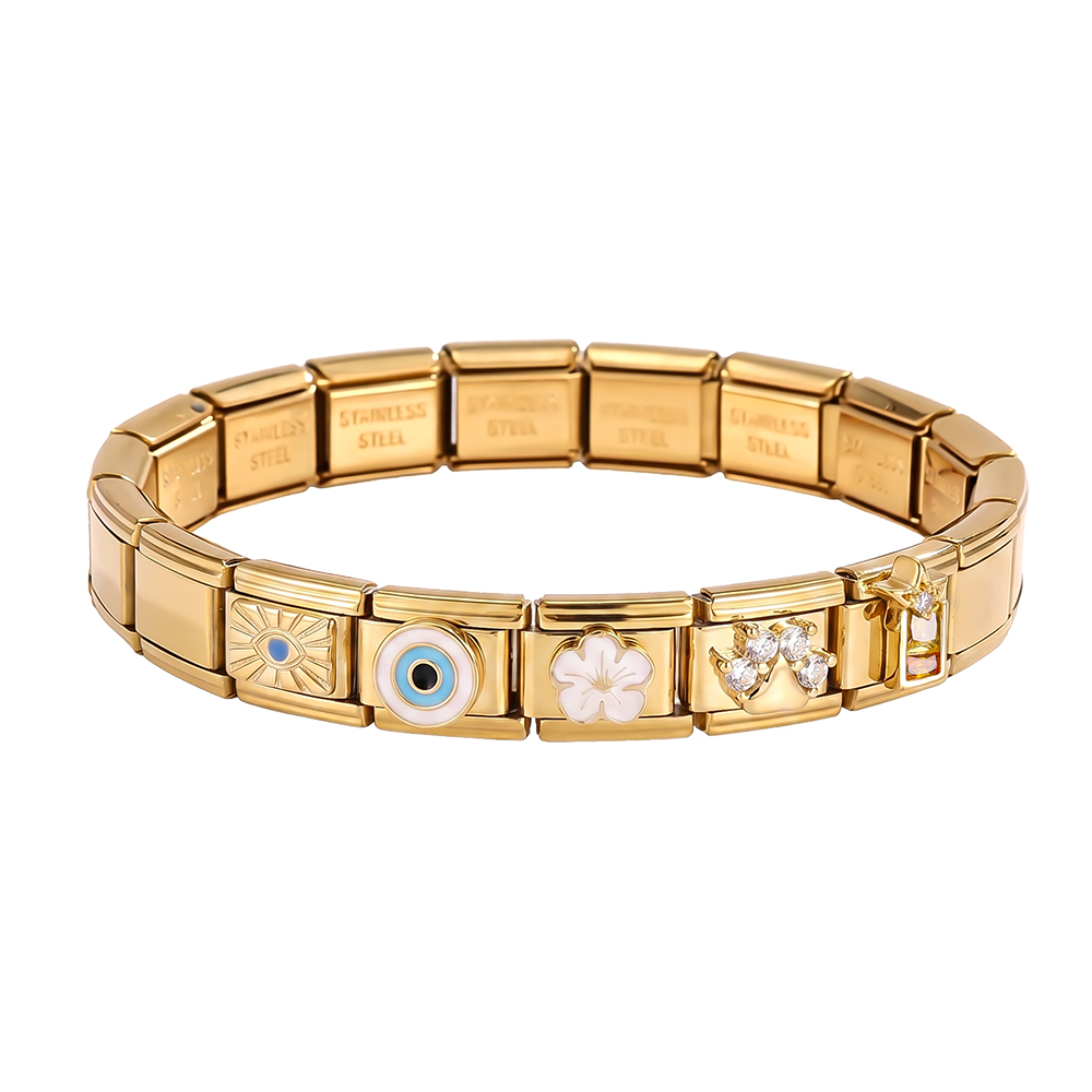 verstellbarer Modular Charms Edelstahl Armband    