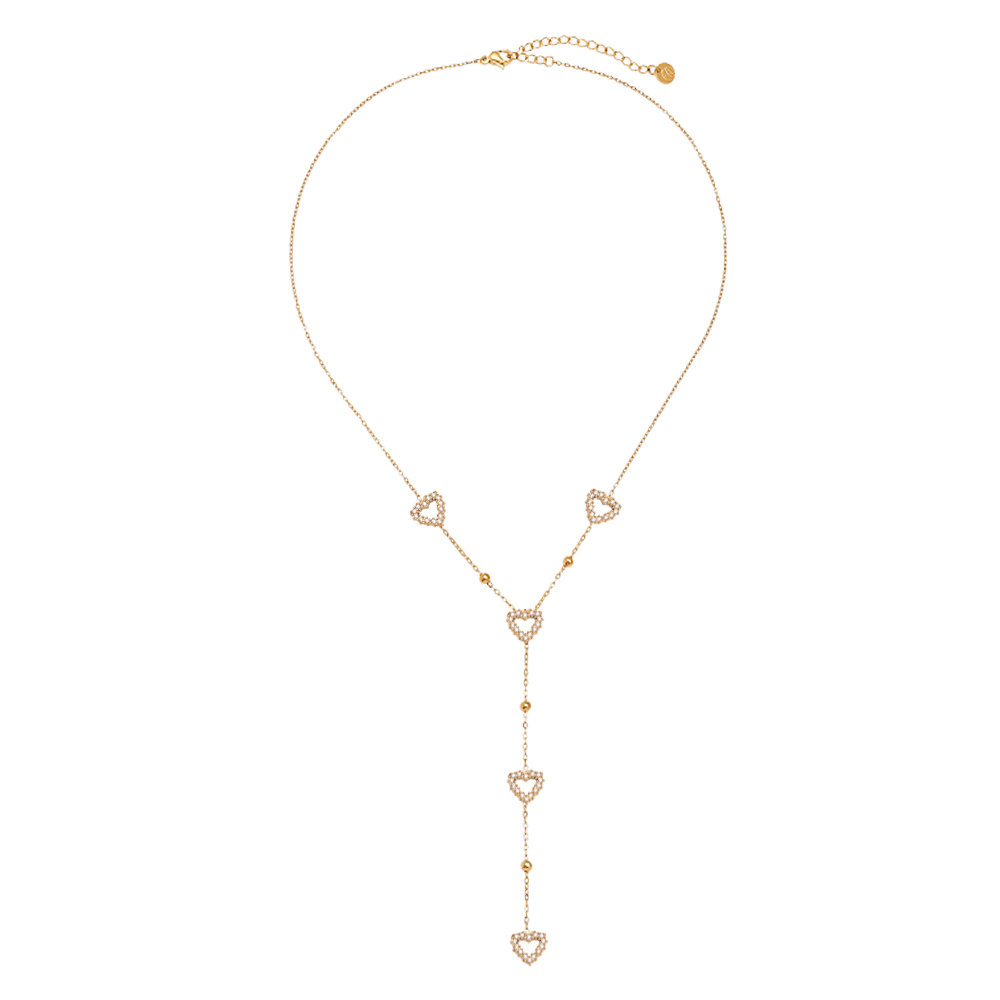 39cm Nice Diamond Heart Edelstahl Halskette       