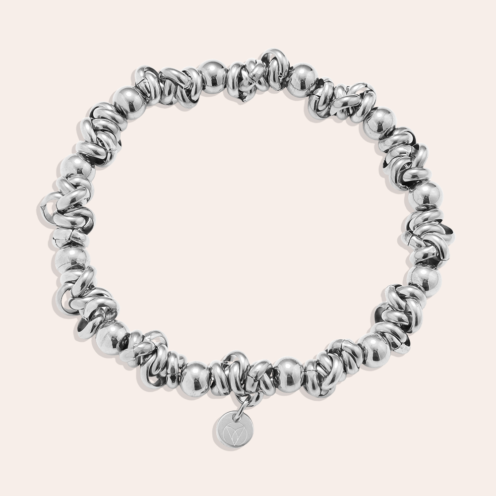 Elastic Rings And Beads Edelstahl Armkette    