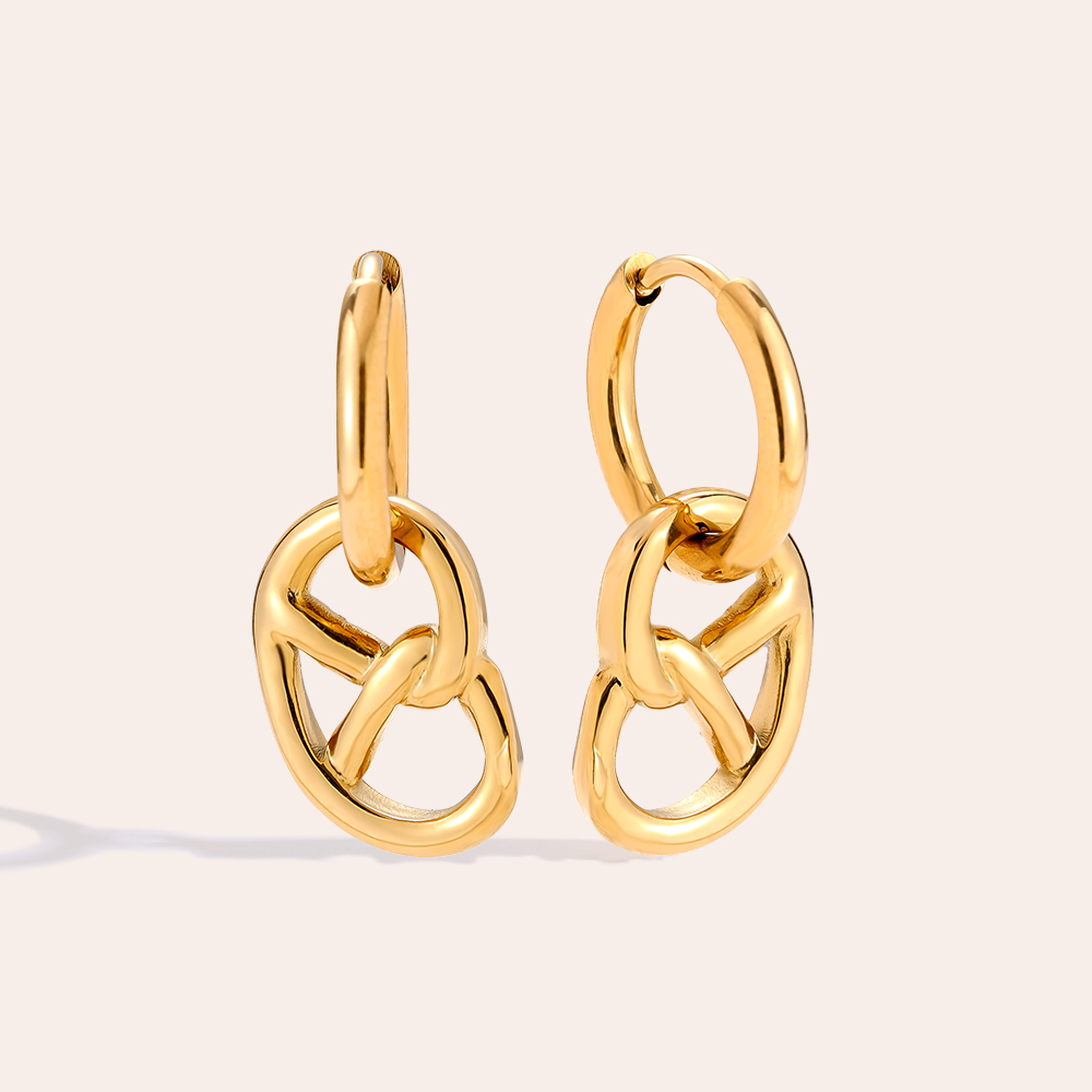 2.5cm Pretzel Edelstahl Ohrringe