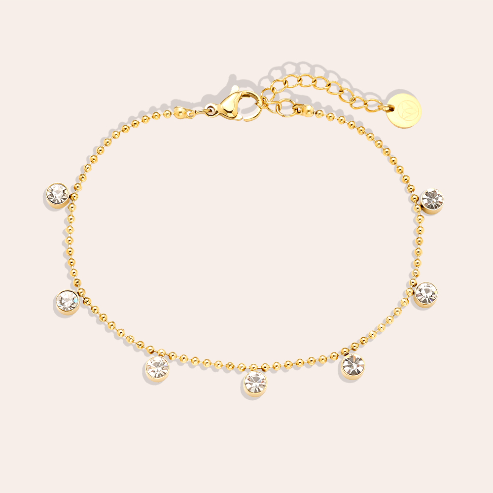 17cm Nice Diamond Dots Edelstahl Armband  