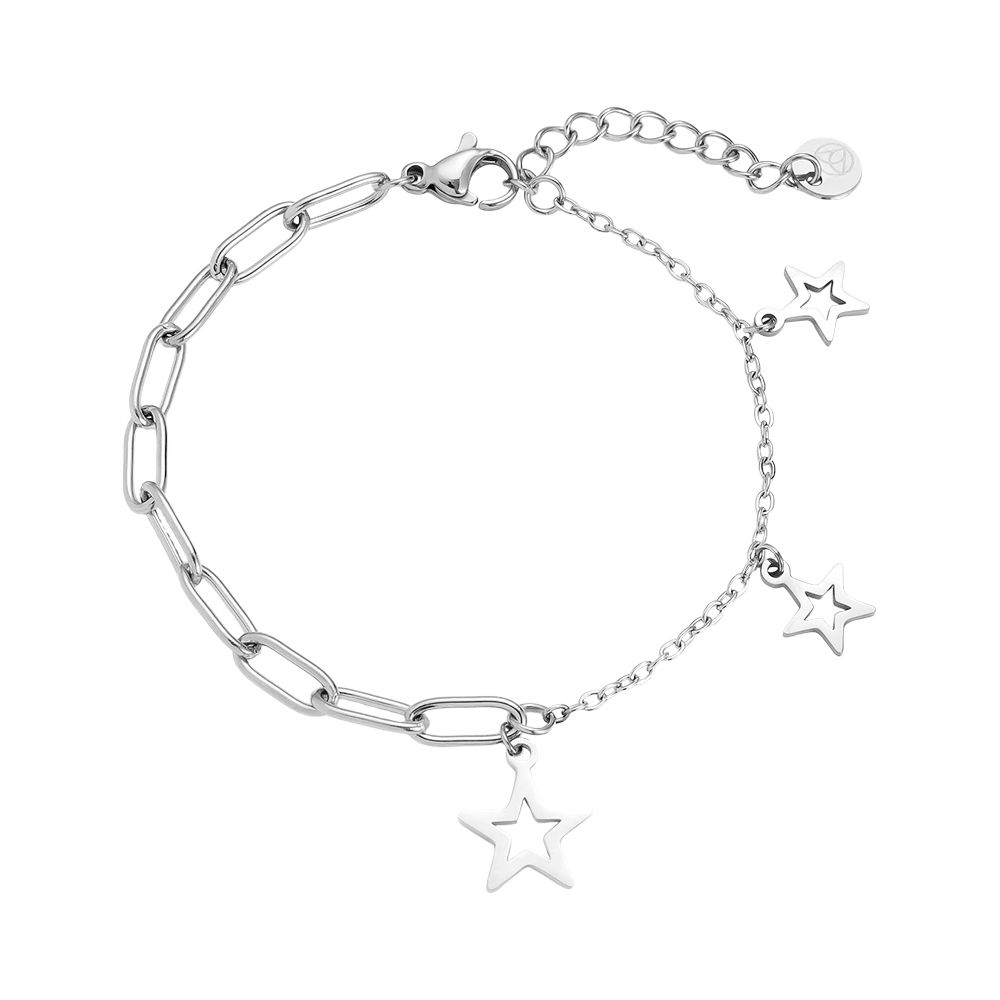 Edelstahl Armkette 16cm Hollow Stars