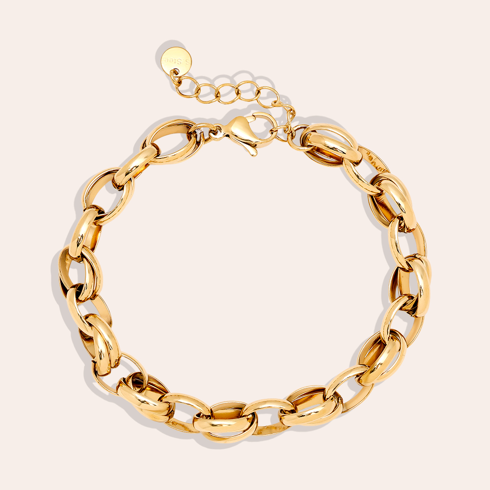 Edelstahl Armkette 18cm Oval Chain