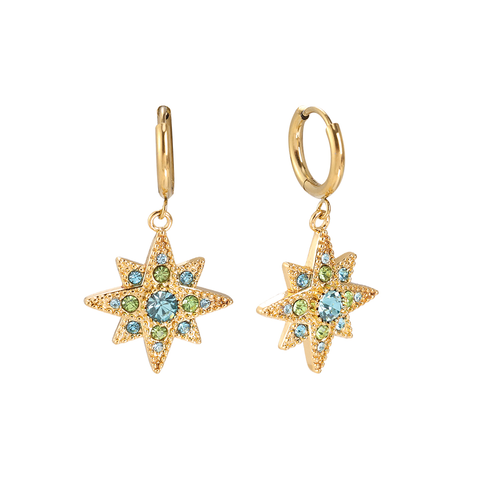 Edelstahl Ohrringe Super Diamond Star