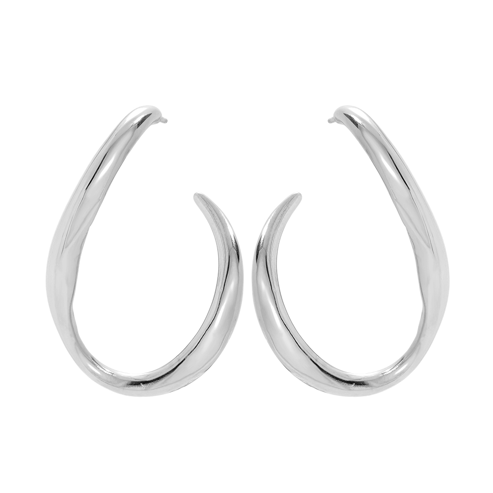 40*30mm Egg Hoop Edelstahl Ohrringe    