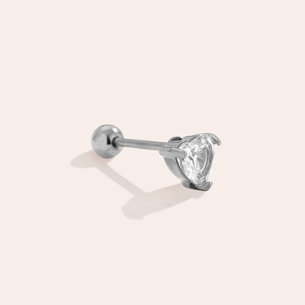 5mm Mini Diamond Heart Edelstahl Piercing       