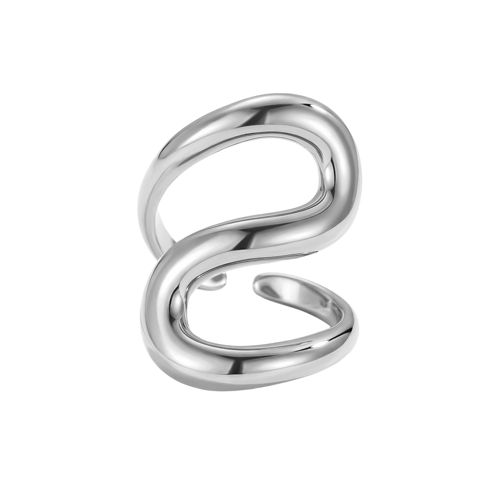 Edelstahl Ring Verstellbarer S-förmig