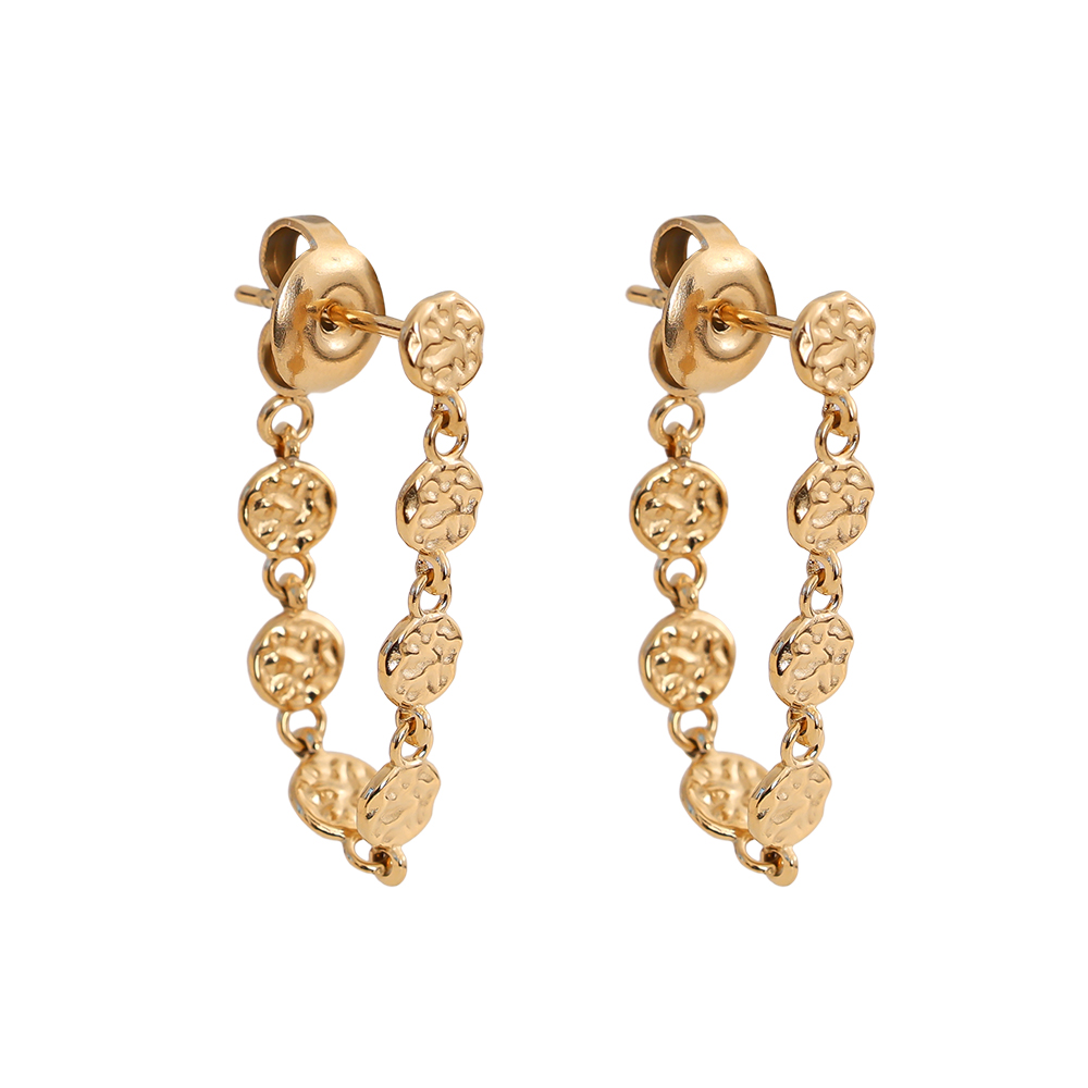 50mm unregelmäßige kleine Scheibe Edelstahl Ohrringe  