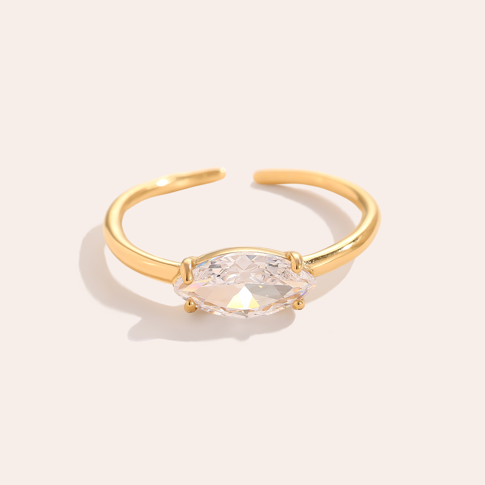 Eye Diamond Edelstahl Ring    