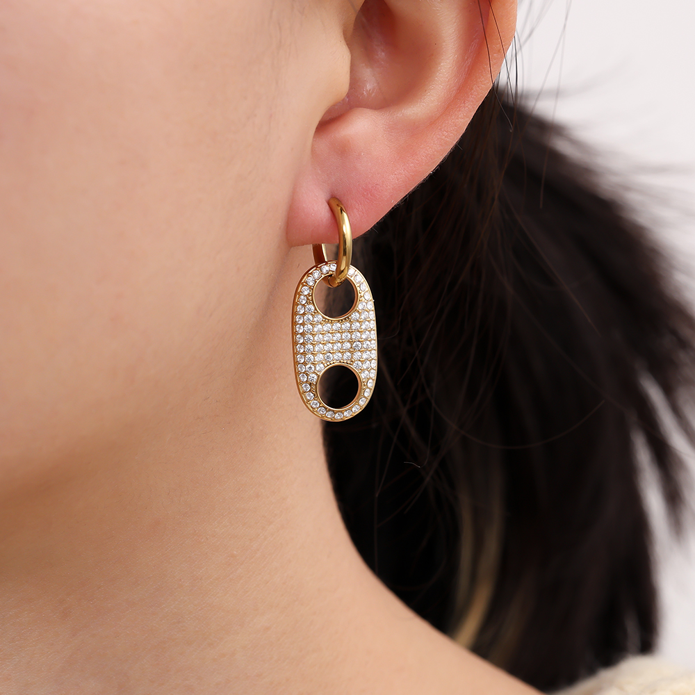 3cm Great Pig Nose Diamond Edelstahl Ohrringe    