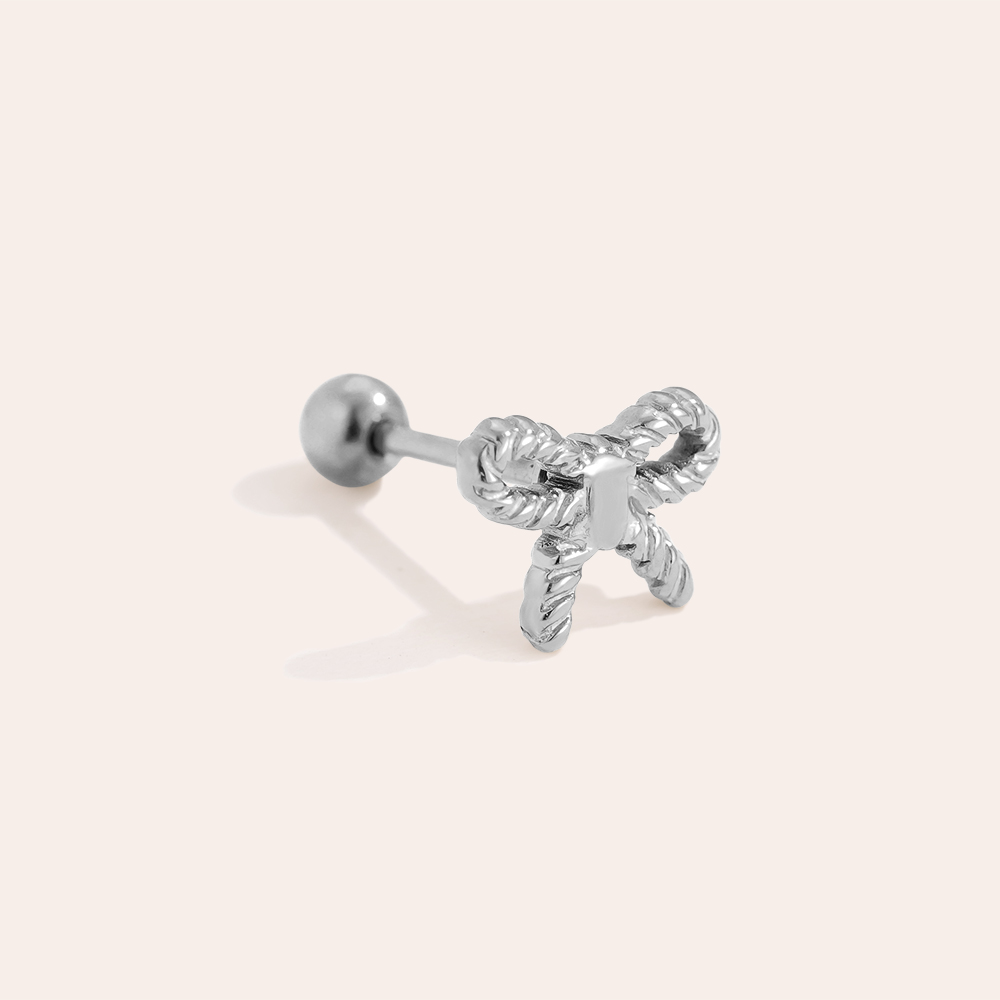 6mm Twist Bowtie Edelstahl Piercing       