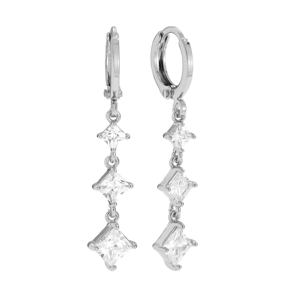 Vergoldete Ohrringe 3.9cm Diamond Cubes