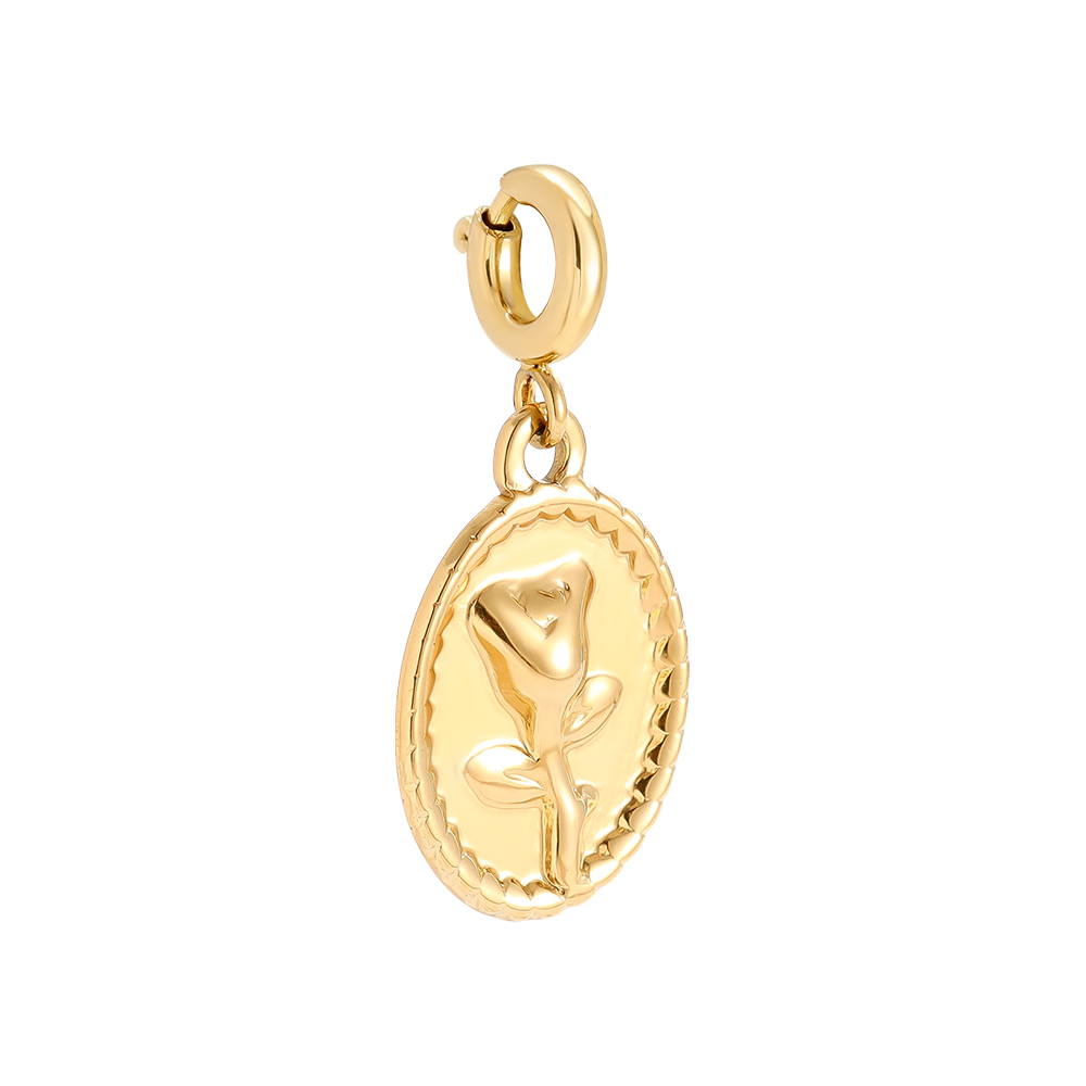 17.5mm Spring Clasp Rose Frame Edelstahl Pendant       