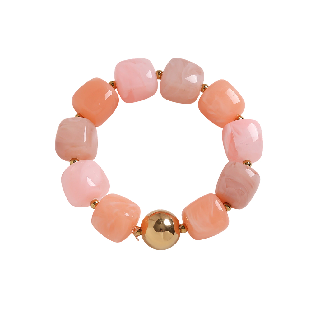 Verstellbarer Harz quadratisch runder Form Edelstahl Armband