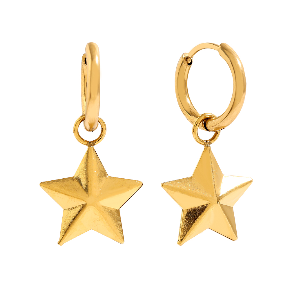 2.5cm Good Star Edelstahl Ohrringe     