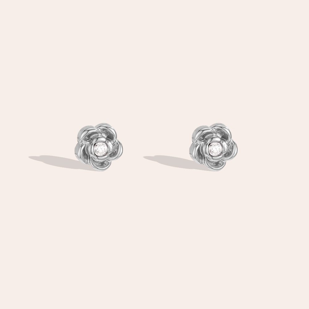 Edelstahl Ohrringe 5mm mini Blume