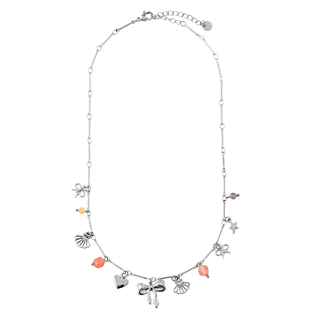 39cm Many Sweet Charms Edelstahl Halskette  