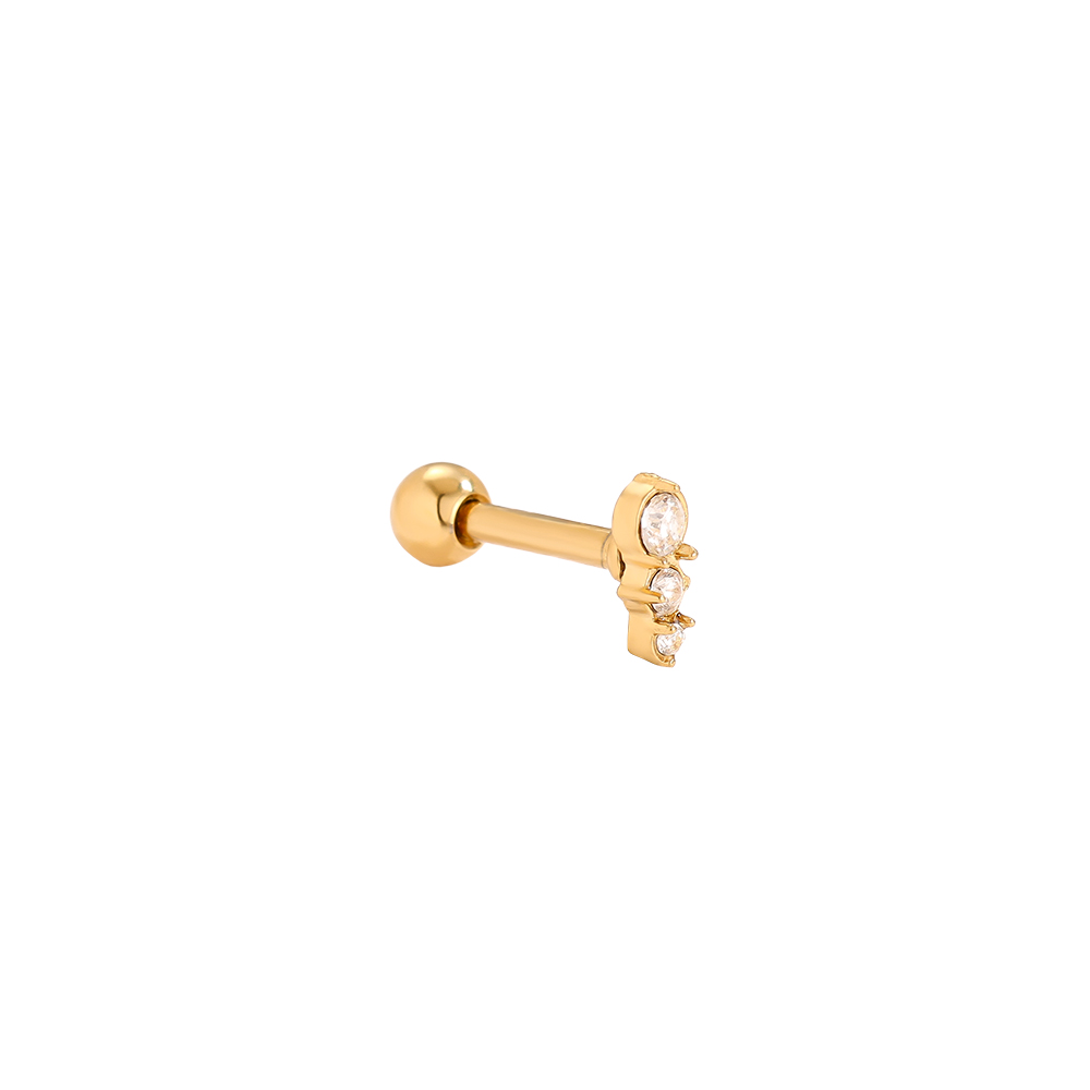 5mm Three Dots Edelstahl Piercing      