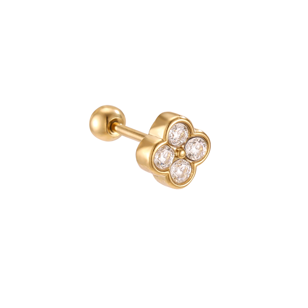 Edelstahl Piercing 5mm Mini Zirkonia Blume