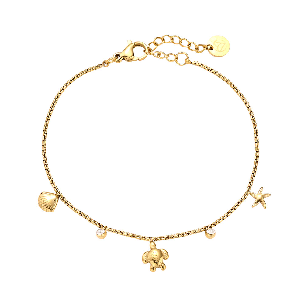 17cm Mini Sea Life And Diamond Edelstahl Armkette 
