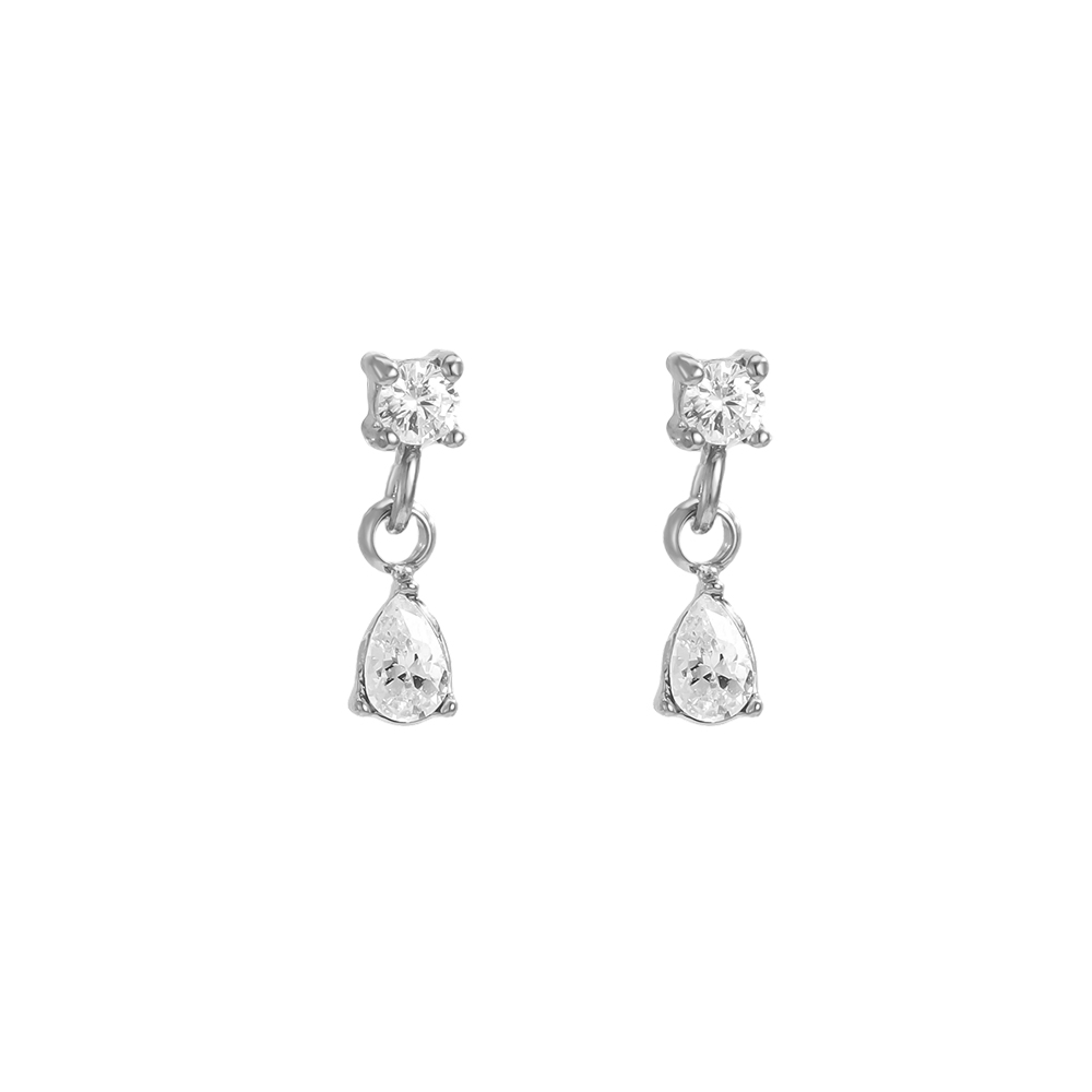 Edelstahl Ohrringe 10mm mini Zirkonia  