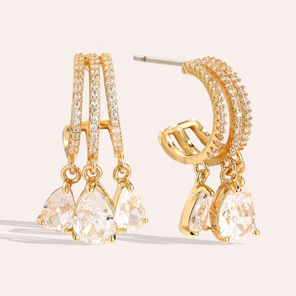 Diamond Drops Vergoldete Ohrringe  