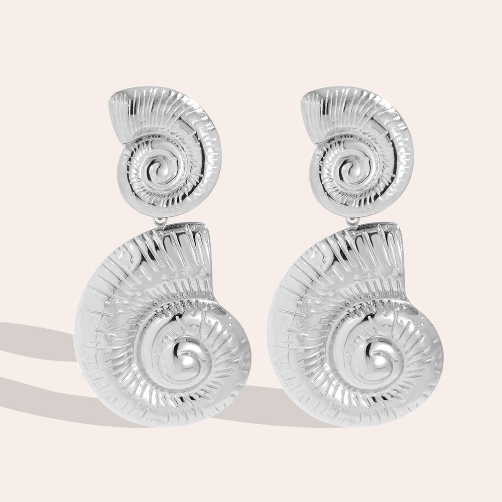 23*44mm Nice Conch Edelstahl Ohrringe