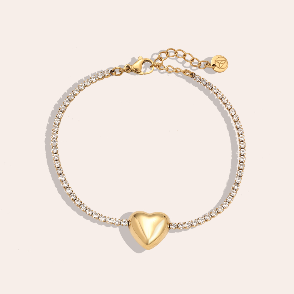 16cm Heart In Diamond Chain Edelstahl Armkette