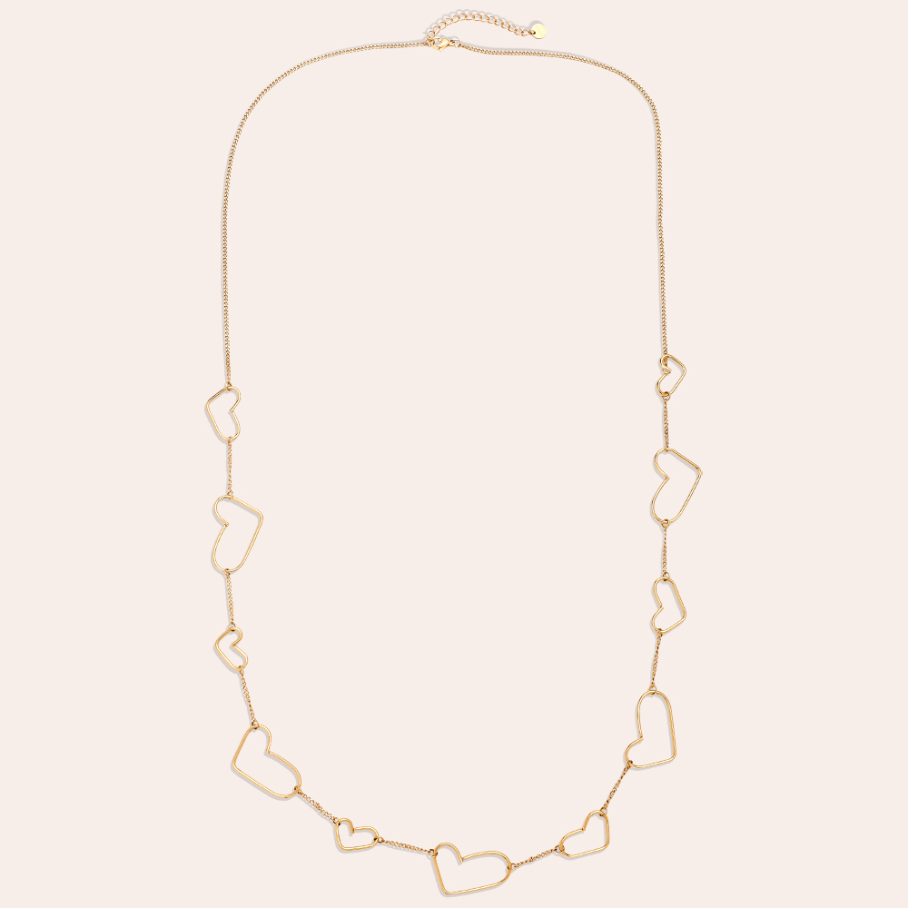 Edelstahl Halskette 90cm Cool Hearts