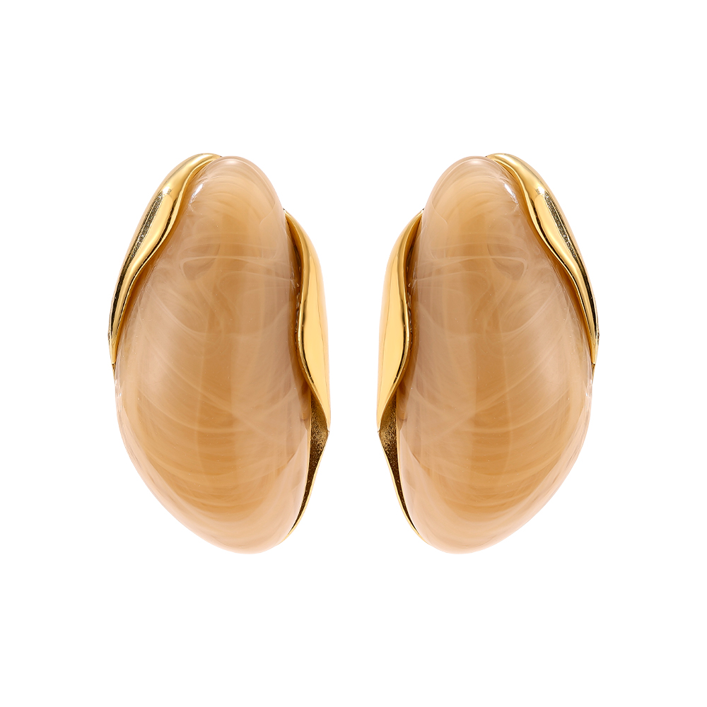 35mm Nice Resin Edelstahl Ohrringe   