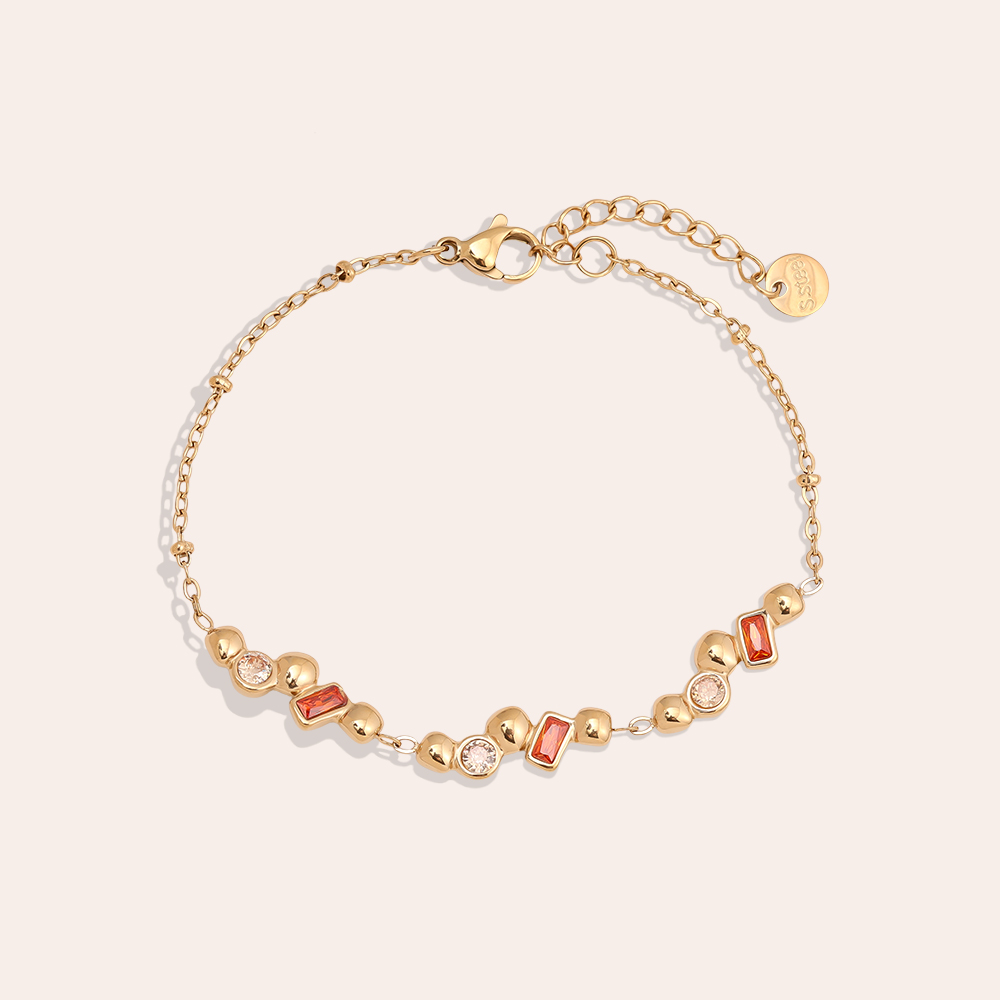 17cm Nice Diamond With Deco Edelstahl Armkette  