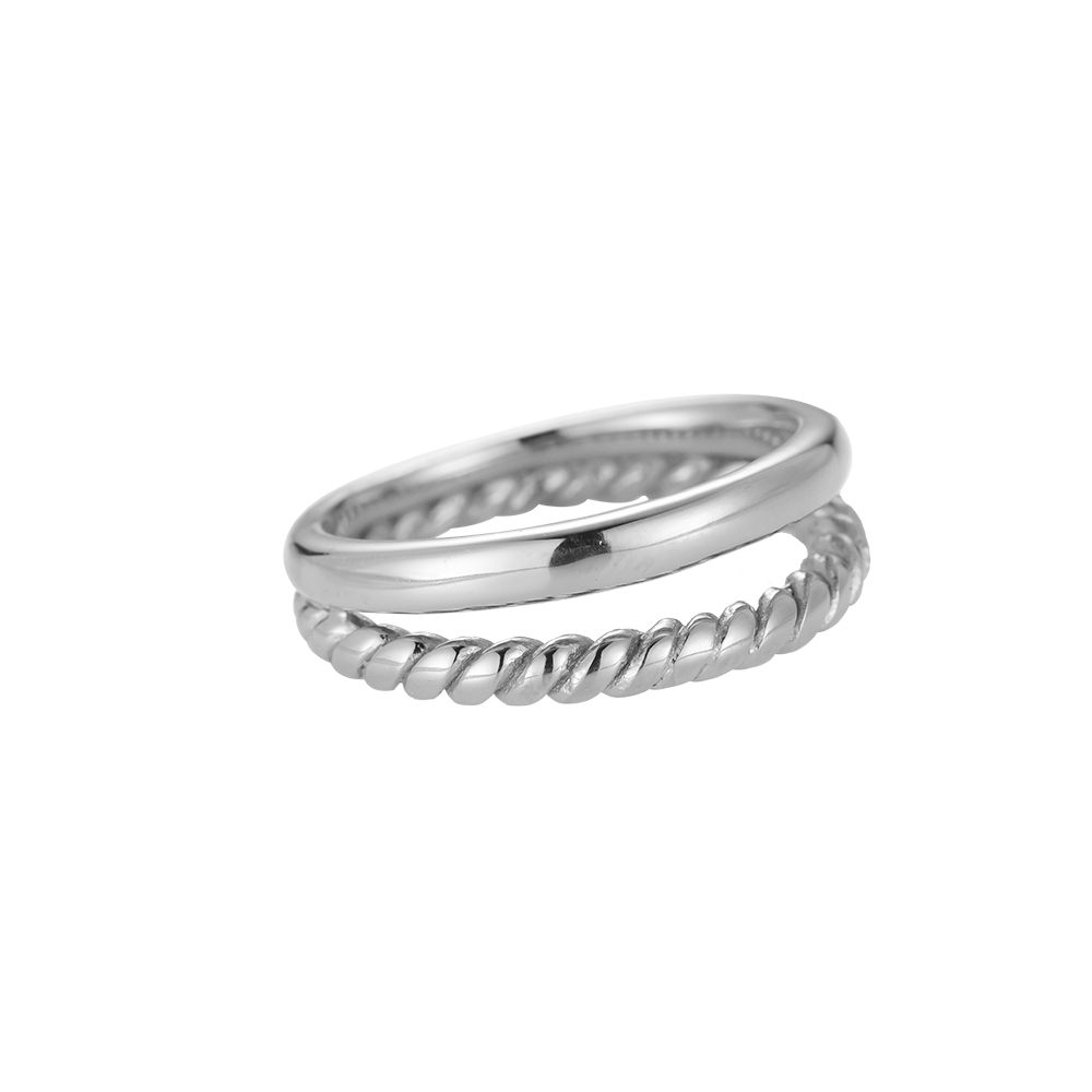 Edelstahl Ring Twist 2 Layer