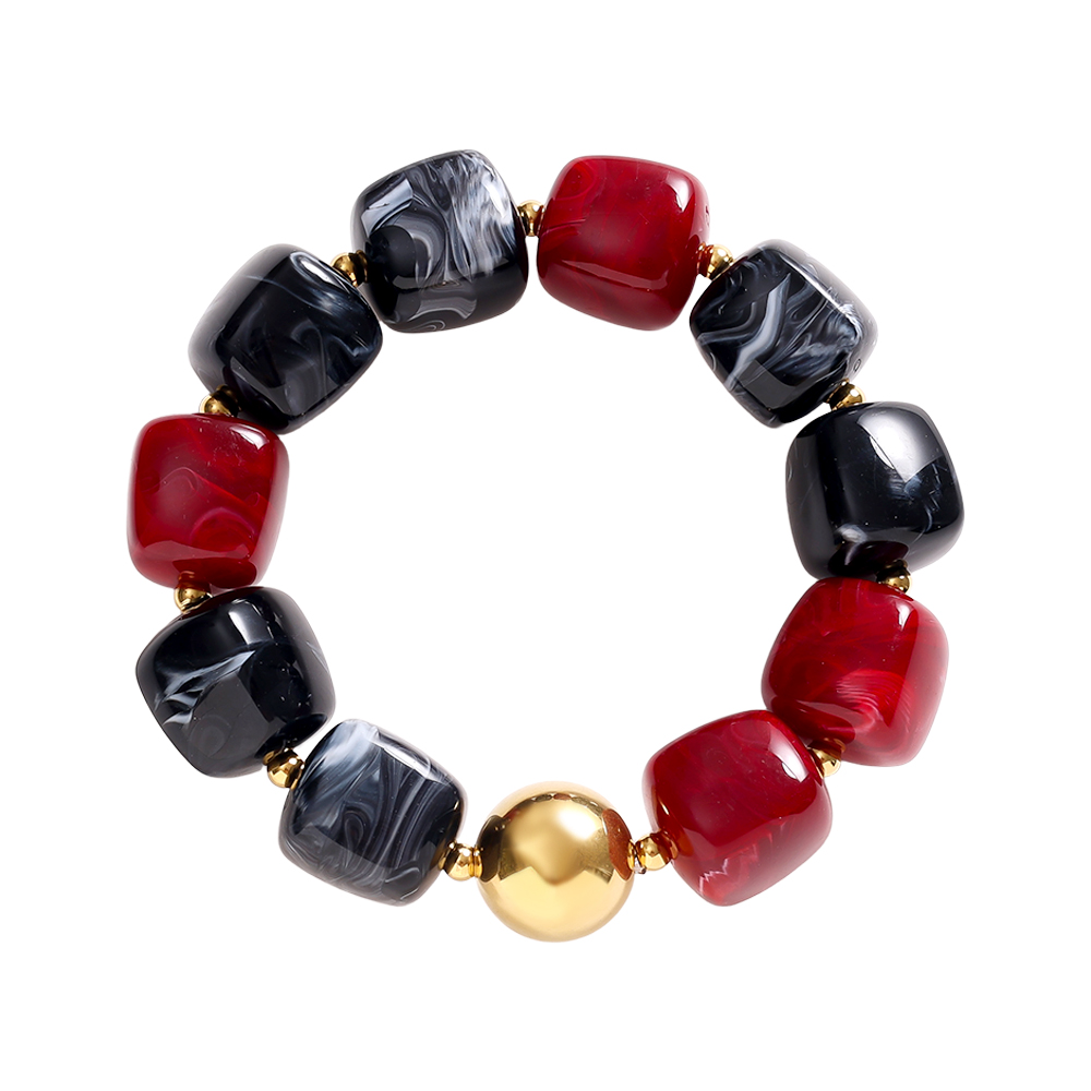 18cm Various Color Chunky Beaded Edelstahl Armreif   