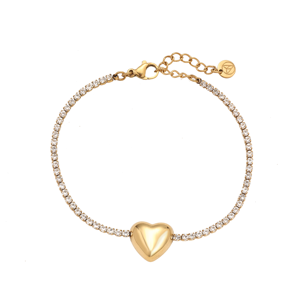 16cm Heart In Diamond Chain Edelstahl Armkette