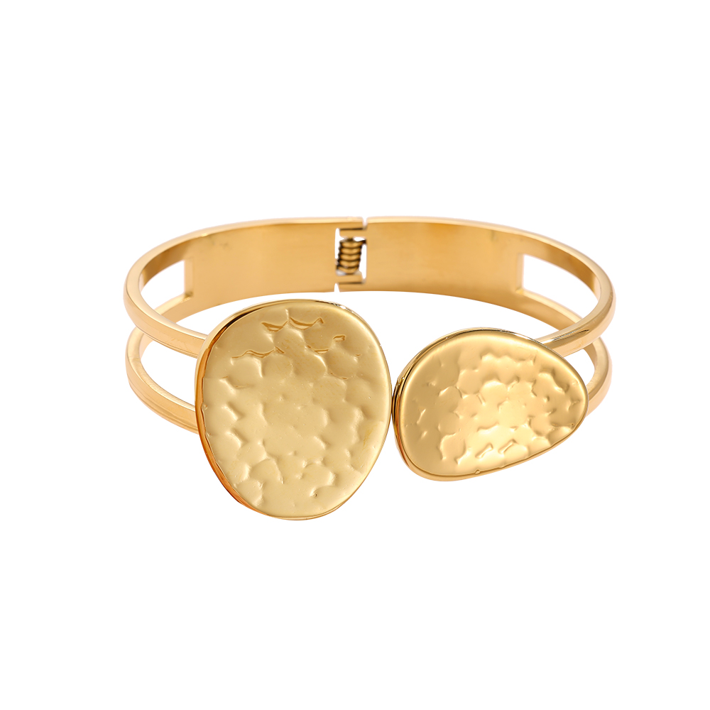 6.5cm Diameter Two Plates Edelstahl Armreif     