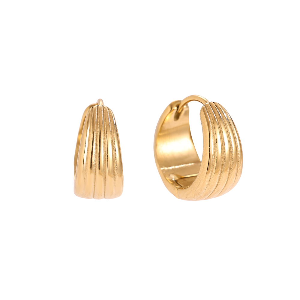 1.5cm Nice Line Hoop Edelstahl Ohrringe    
