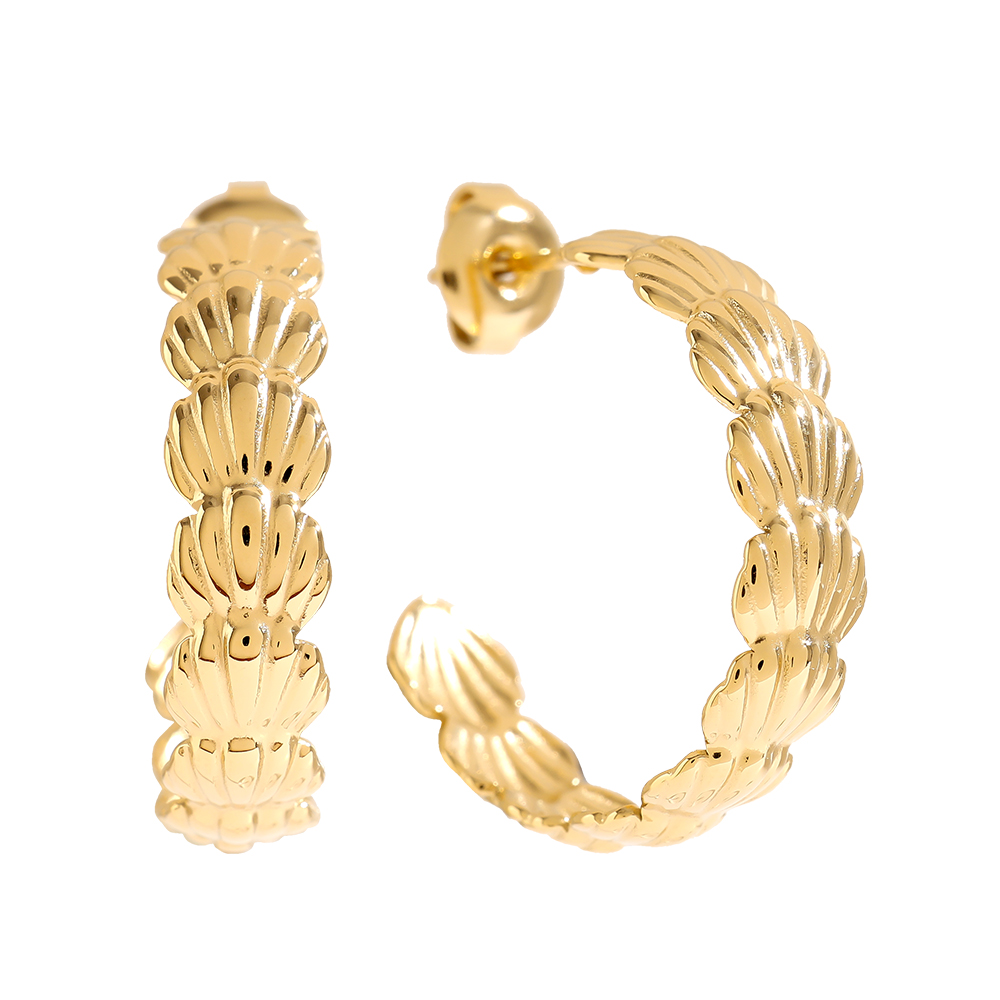25mm Shell Hoop Edelstahl Ohrringe 