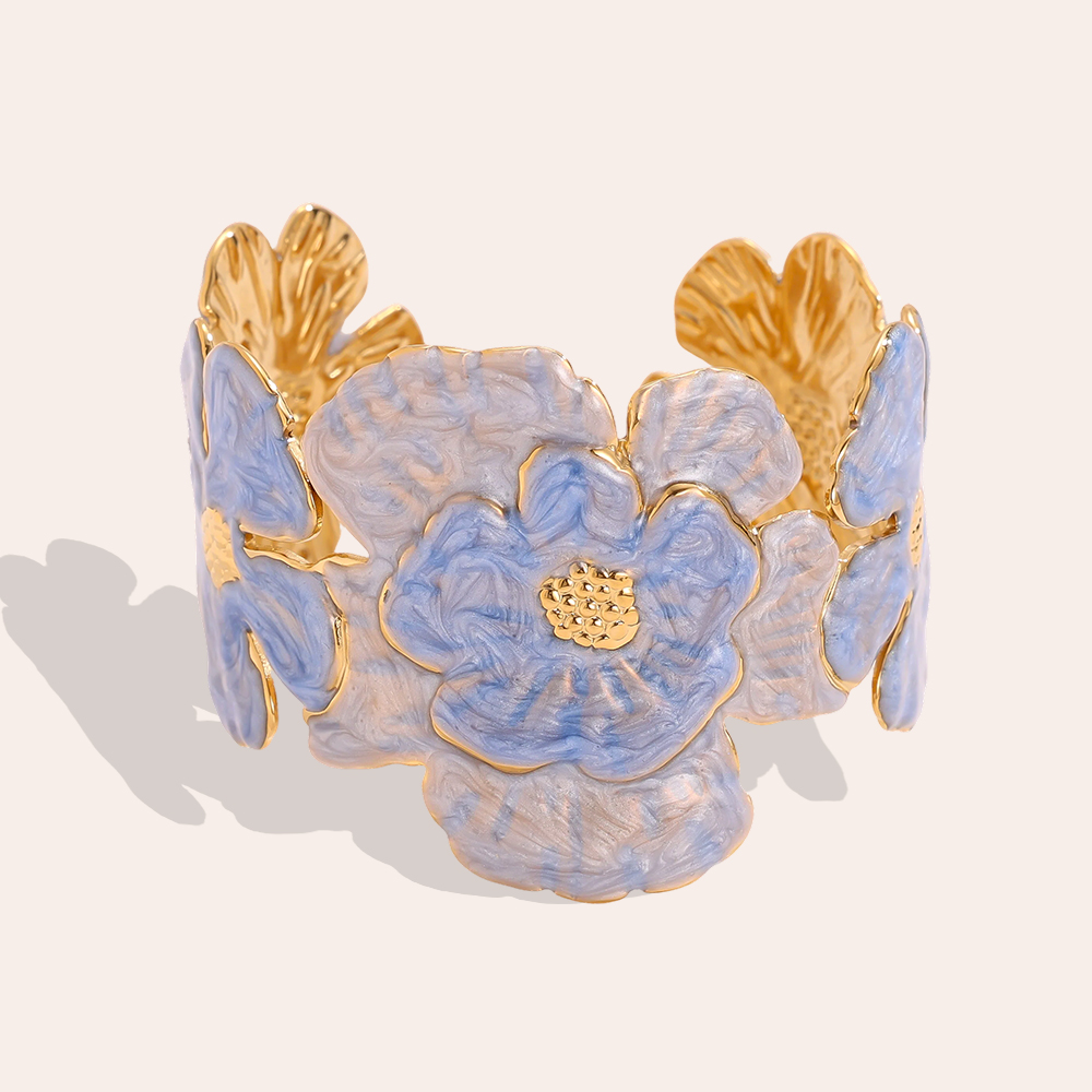 Edelstahl Armband Verstellbarer schöne große Blumen