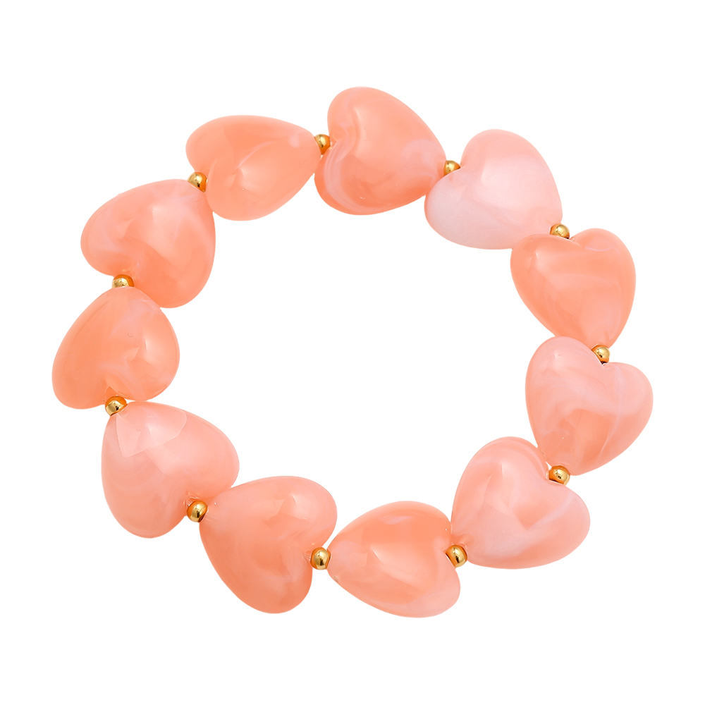 Elastic Acrylic Heart Chain Edelstahl Armkette       