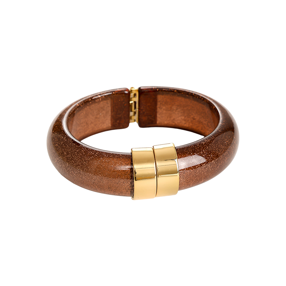 Glitter Round Chunky Resin Edelstahl Armreif       