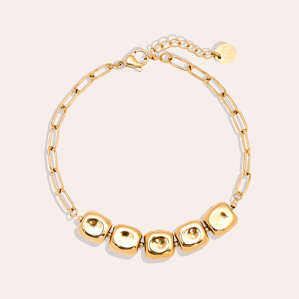 Edelstahl Armkette 17cm Cube Dot Chain