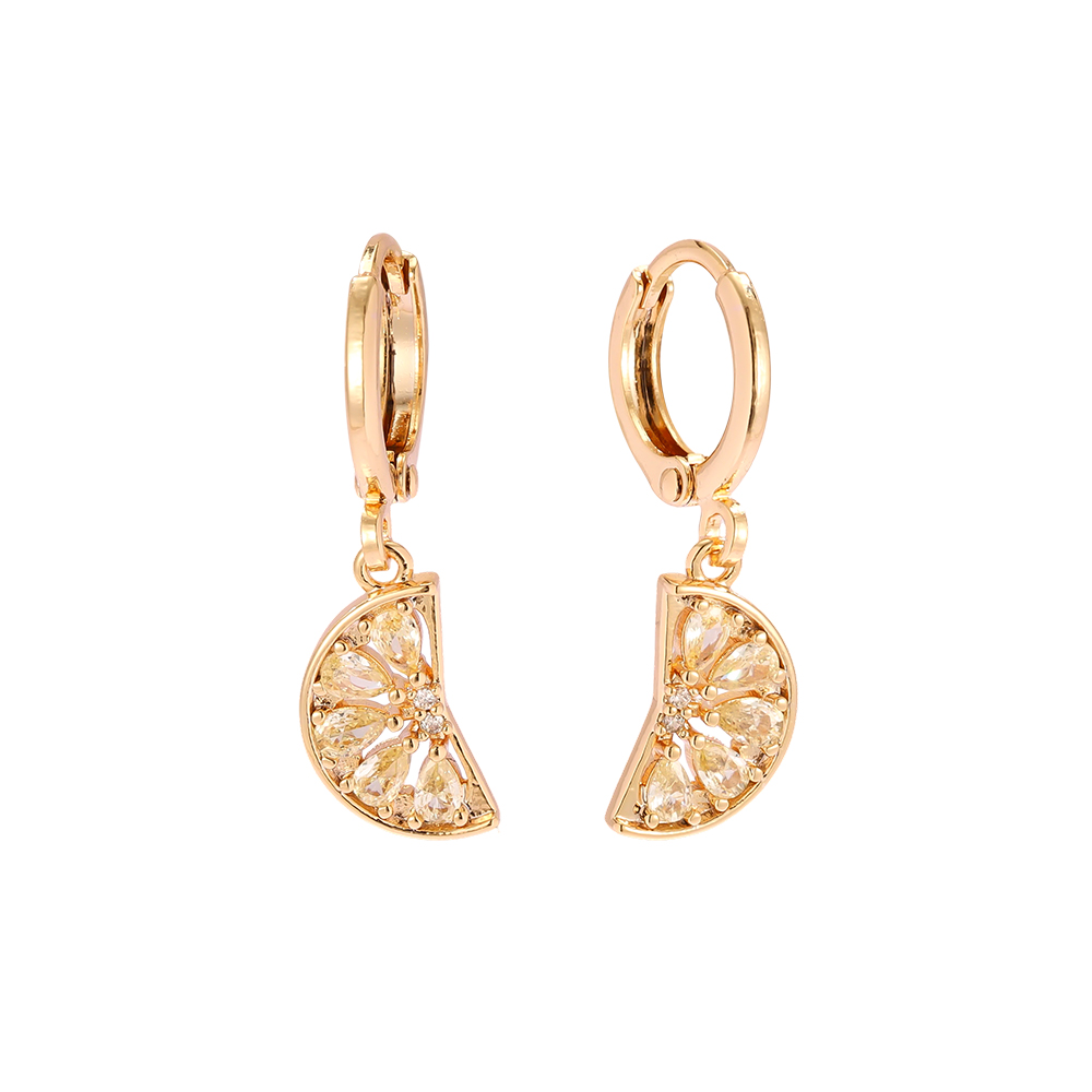 Vergoldete Ohrringe 27mm Zirkonia Wassermelone