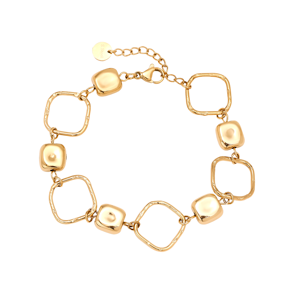 Edelstahl Armkette 17cm Cube Chain