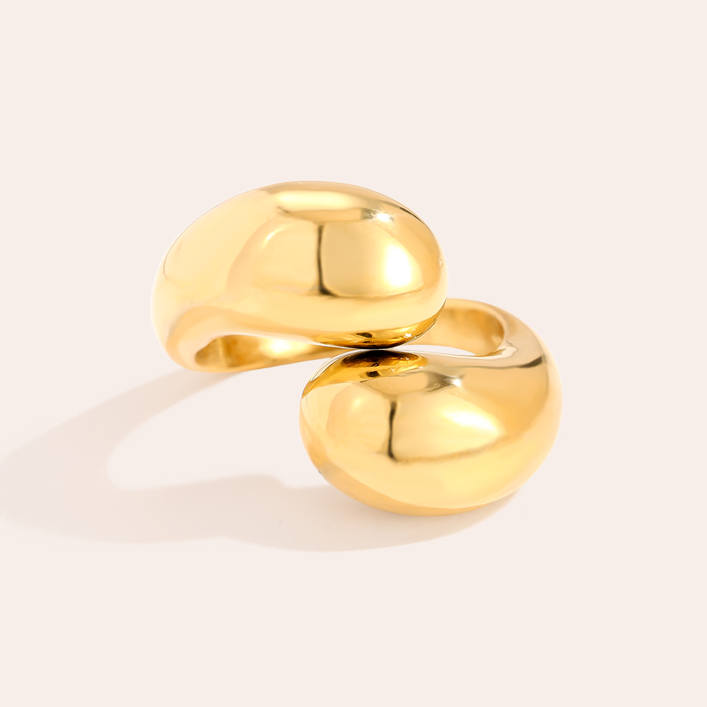 Two Drops Edelstahl Ring