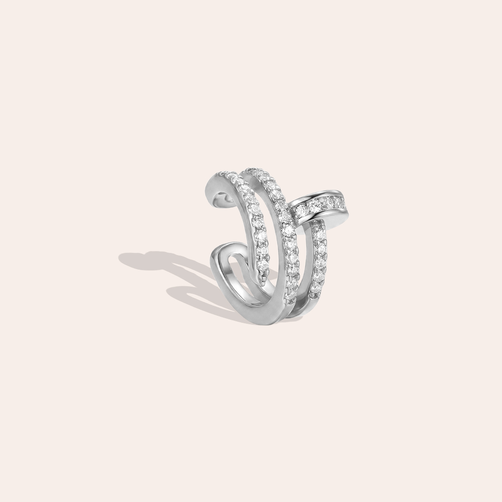 15mm Nagel Zirkonia Vergoldete Ear-cuffs