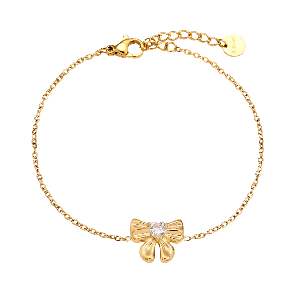 16cm Sweet Bowtie With Diamond Edelstahl Armband     