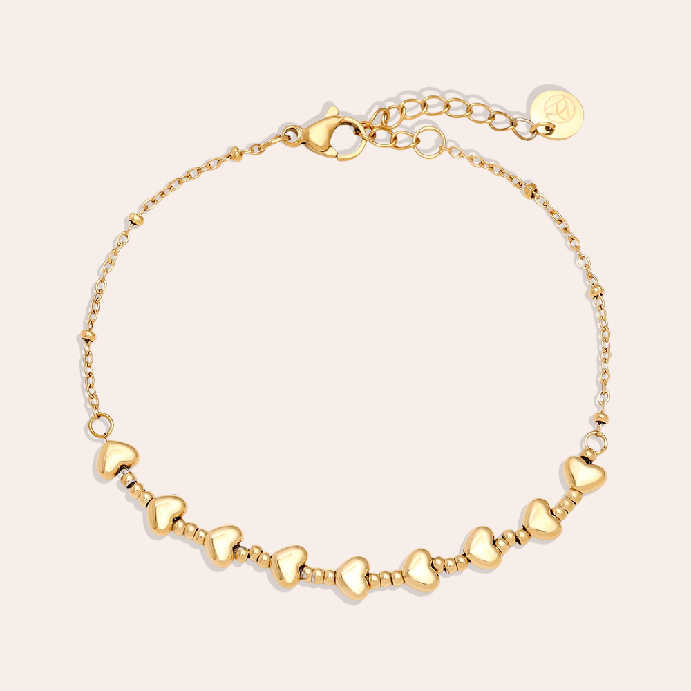 Edelstahl Armkette 17cm Heart Chain