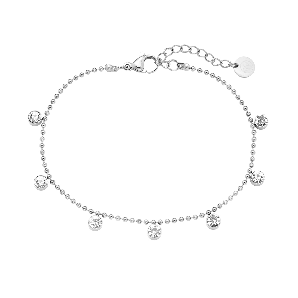 17cm Nice Diamond Dots Edelstahl Armband  