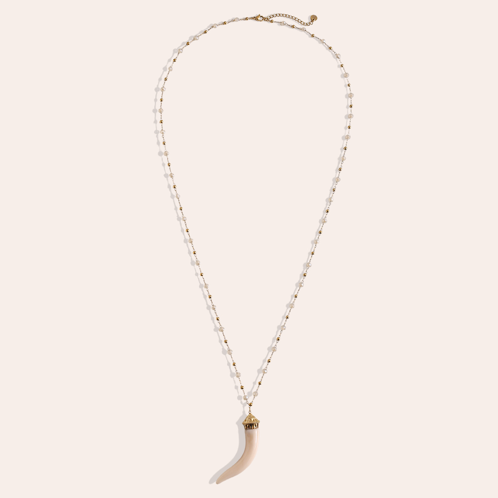 80cm Acryl Chili Form Edelstahl Halskette     